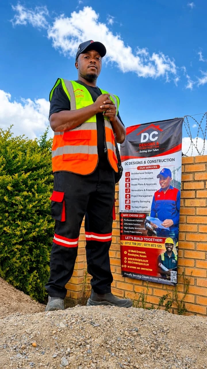 DC Designs and Construction team member in branded safety clothing
