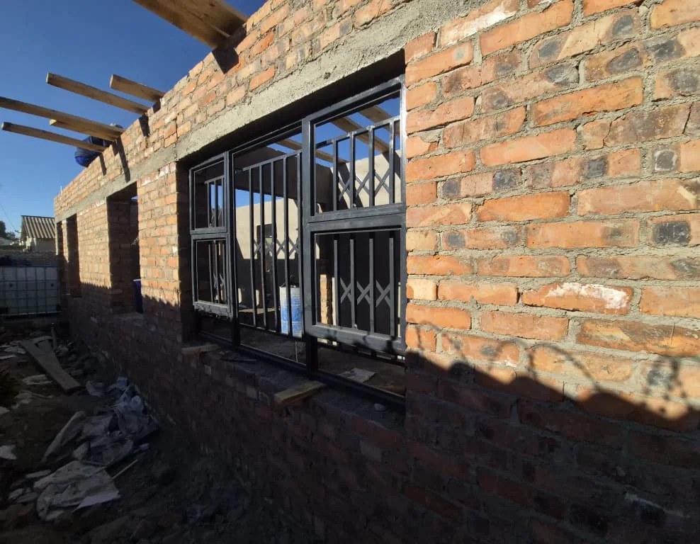 Metal window installation in new brick walling for a residential project